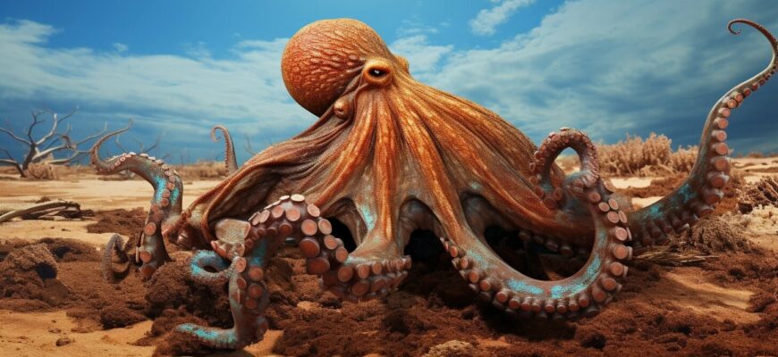 Octopus out of water