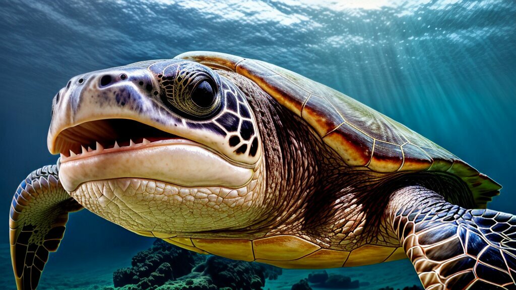 sea turtle biting behavior