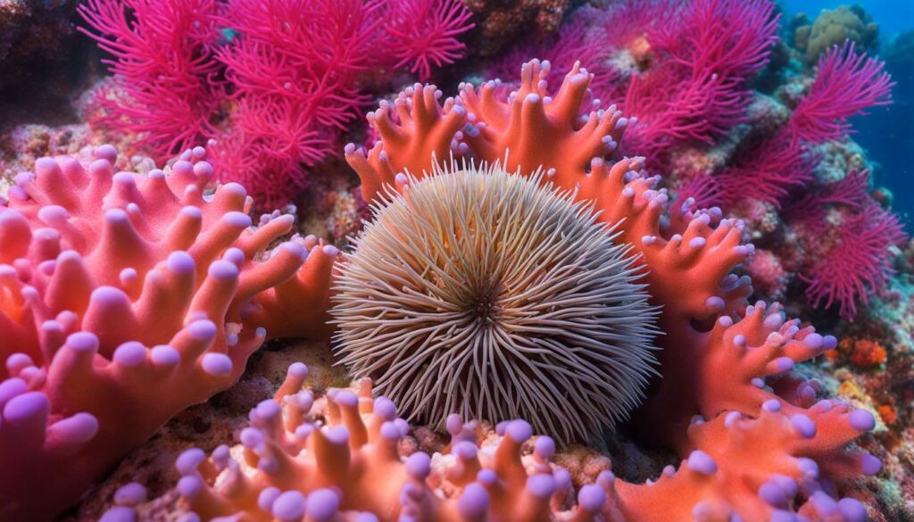 coral reef habitat sea urchin