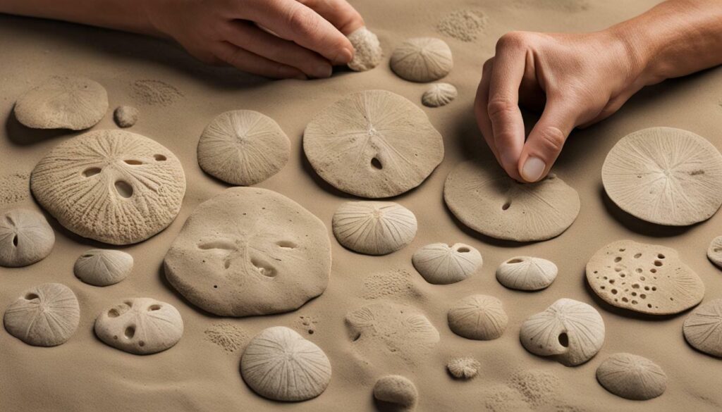 curating sand dollar fossil collection